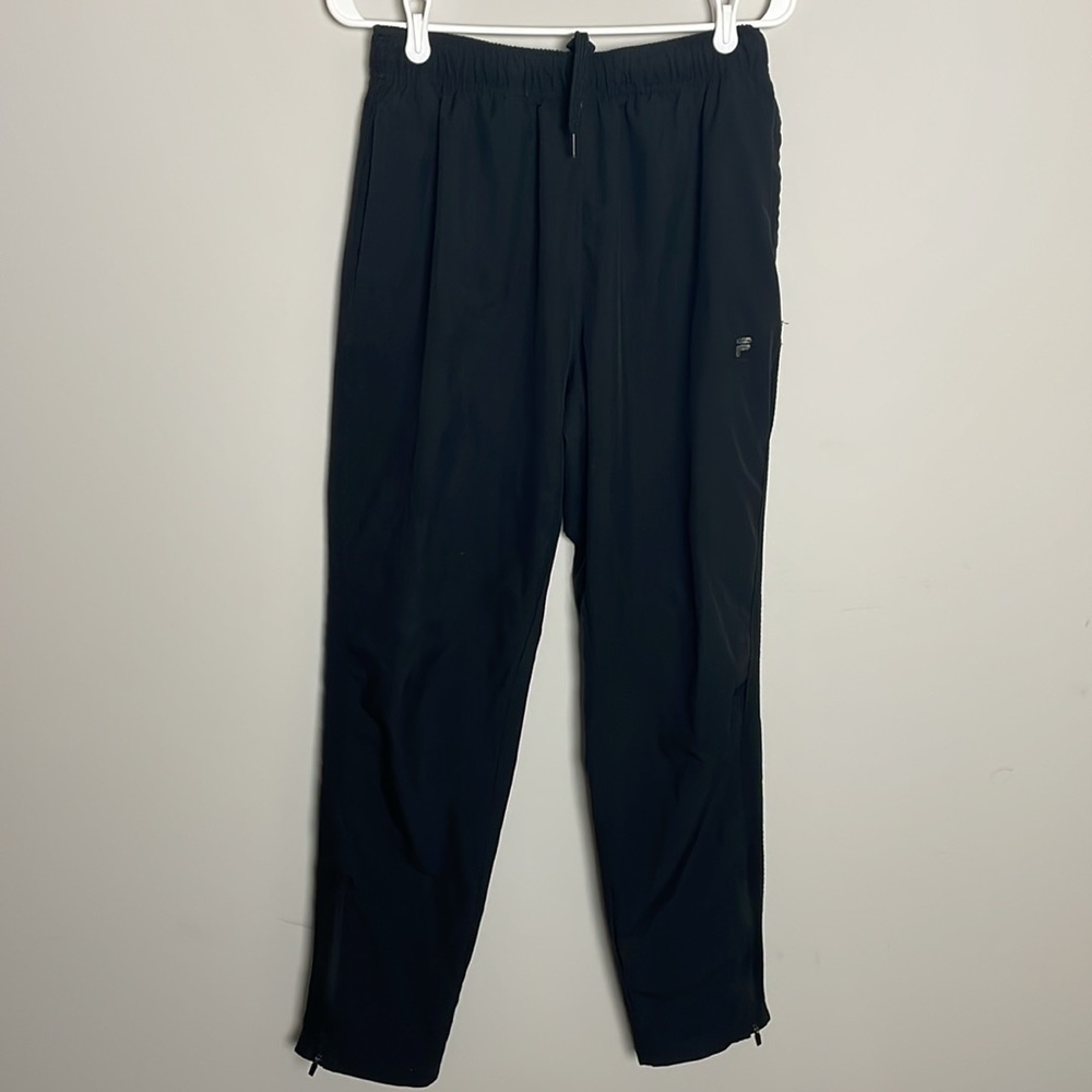 Men’s Black Joggers- zip cuffs- drawstring elastic waist- 30”